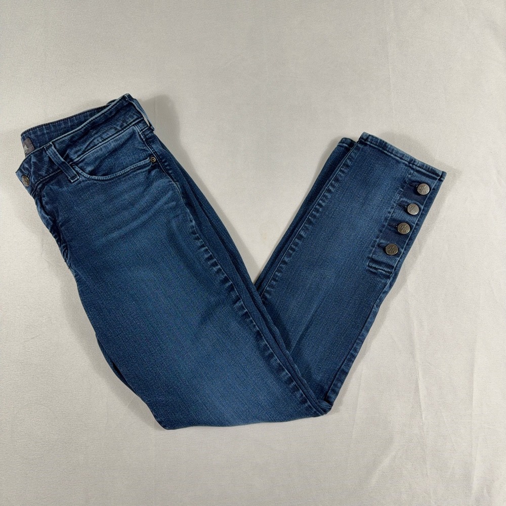 NYDJ Ami‎ Skinny Legging Dark Wash Ankle Button Detail Jeans Womens Size 10